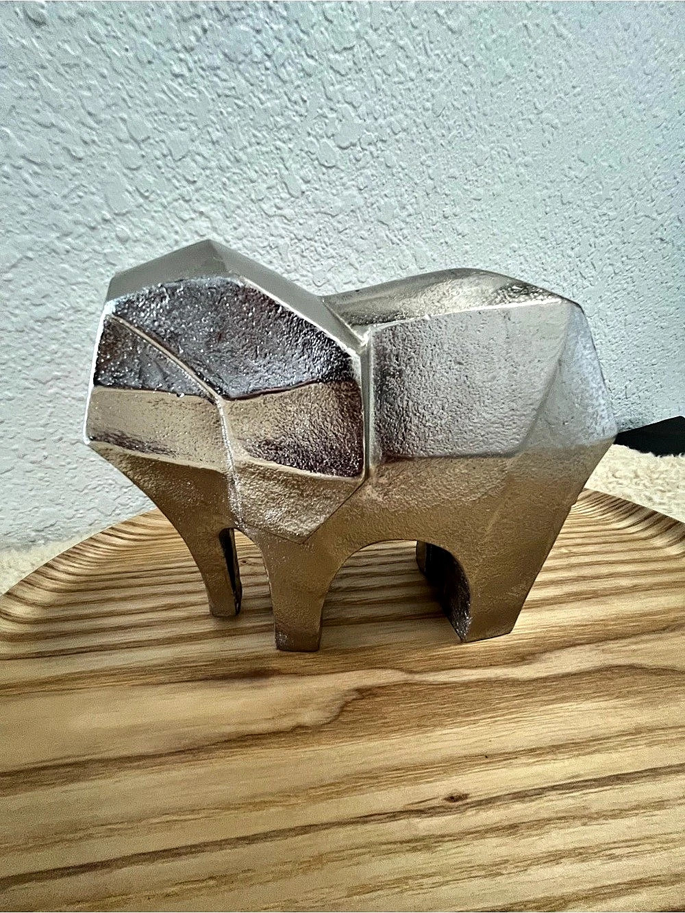 Geometric Metal Elephant Sculpture